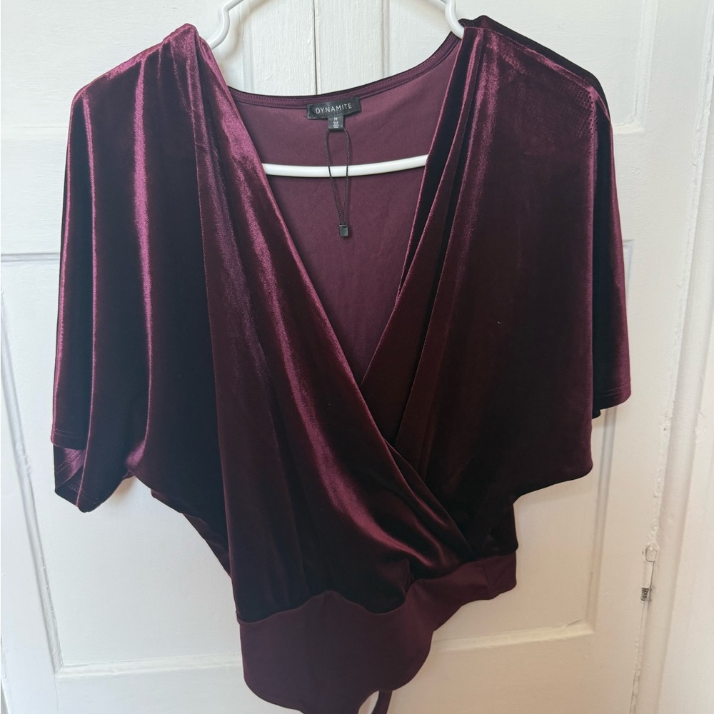 Dynamite purple Velvet Blouse